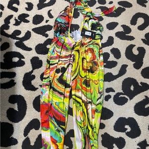 Rainbow halter Bodycon jumpsuit